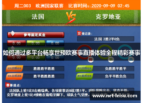 如何通过多平台畅享世预欧赛事直播体验全程精彩赛事